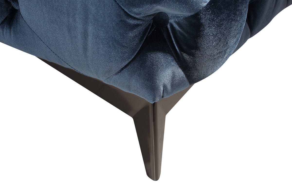 Divani Casa Delilah Modern Blue Fabric Loveseat