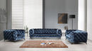 Divani Casa Delilah Modern Blue Fabric Loveseat