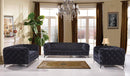 Divani Casa Delilah - Modern Black Fabric Loveseat