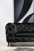 Divani Casa Delilah - Modern Black Fabric Loveseat