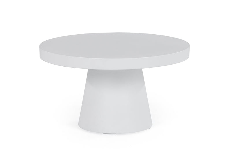Modrest Desoto - Modern White Concrete Round Coffee Table