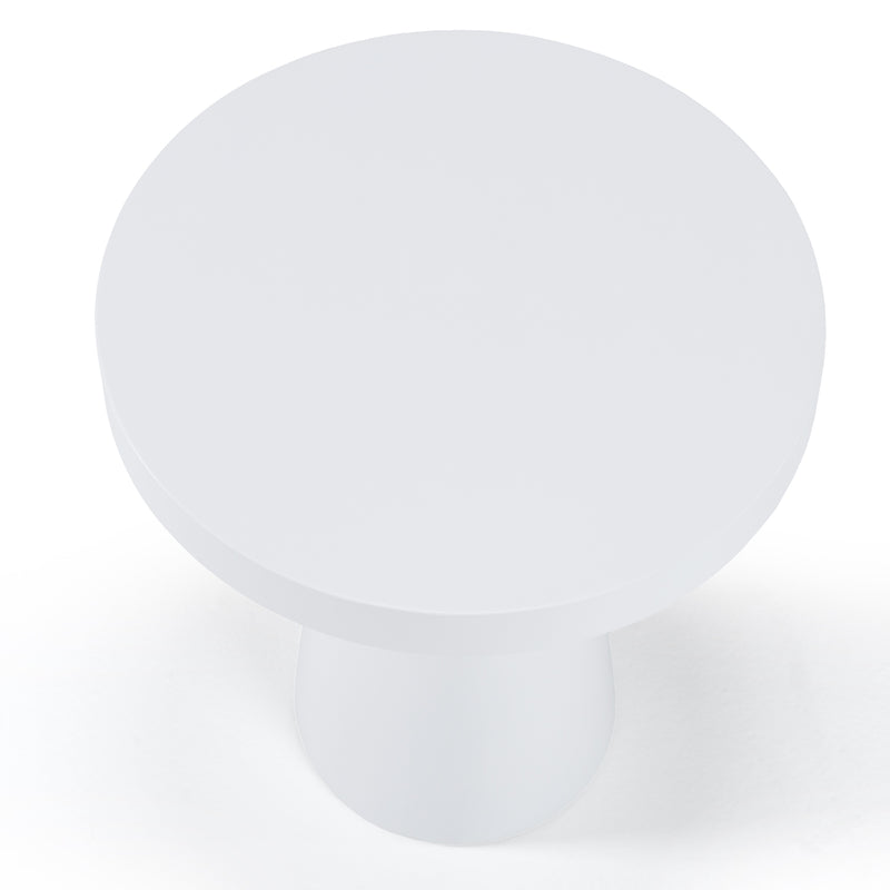 Modrest Desoto - Modern White Concrete Round End Table
