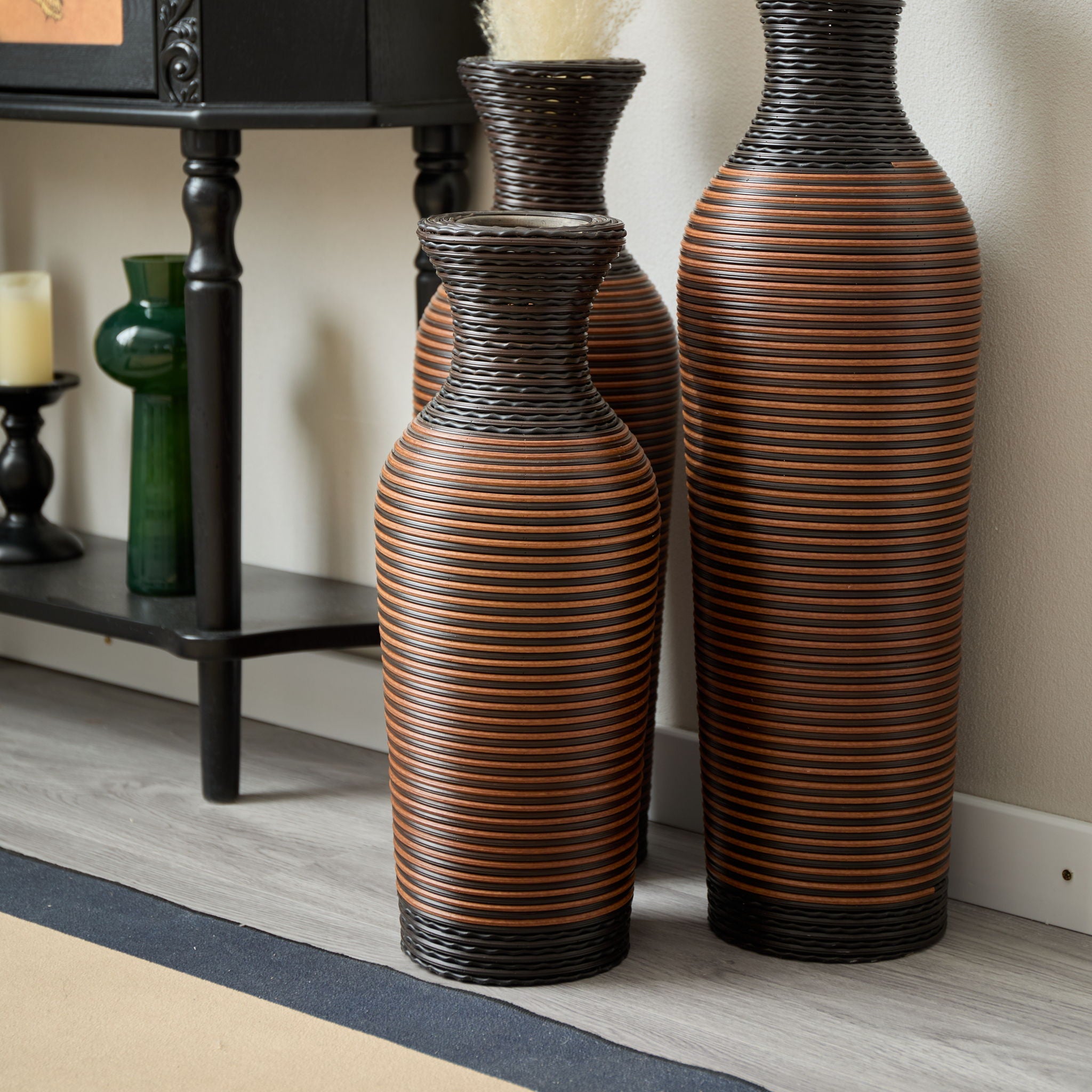 Classic And Neat Floor Vase, High Independent Flower Stand (Set of 3)