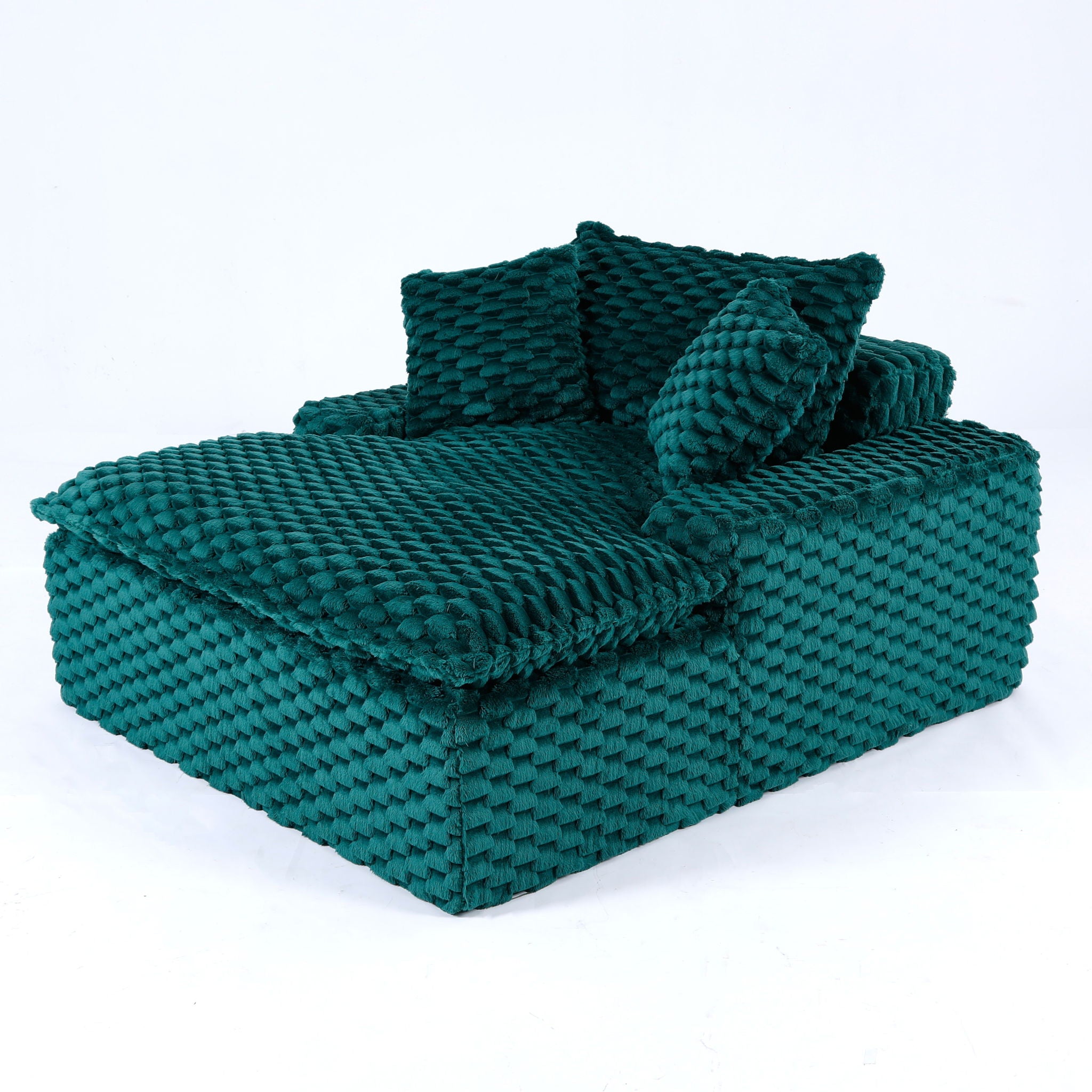 Comfort Bearing Sofa With 2 Pillows And 1 Backrest - Green