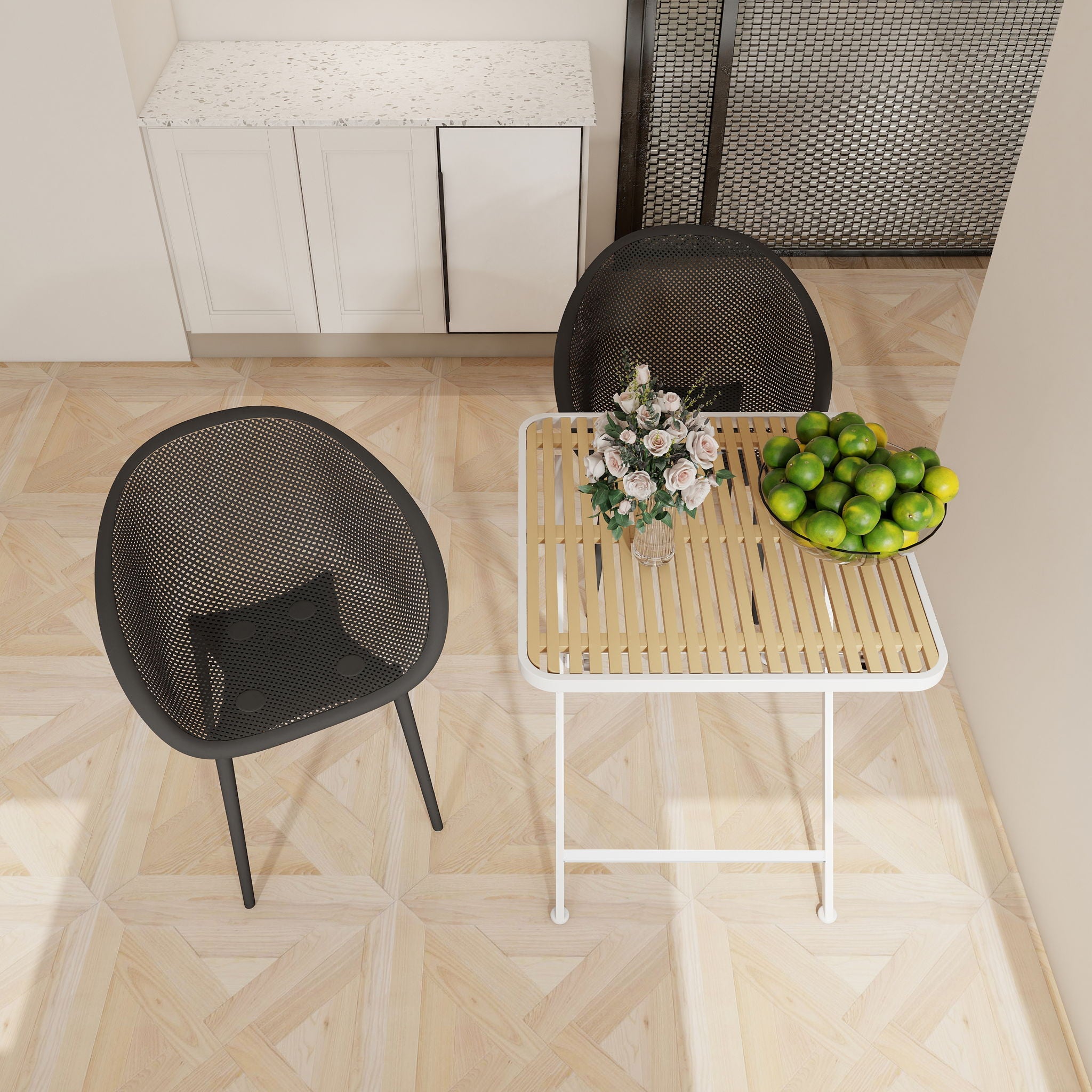 2 Piece Durable Single Chair With Hollow Out Design