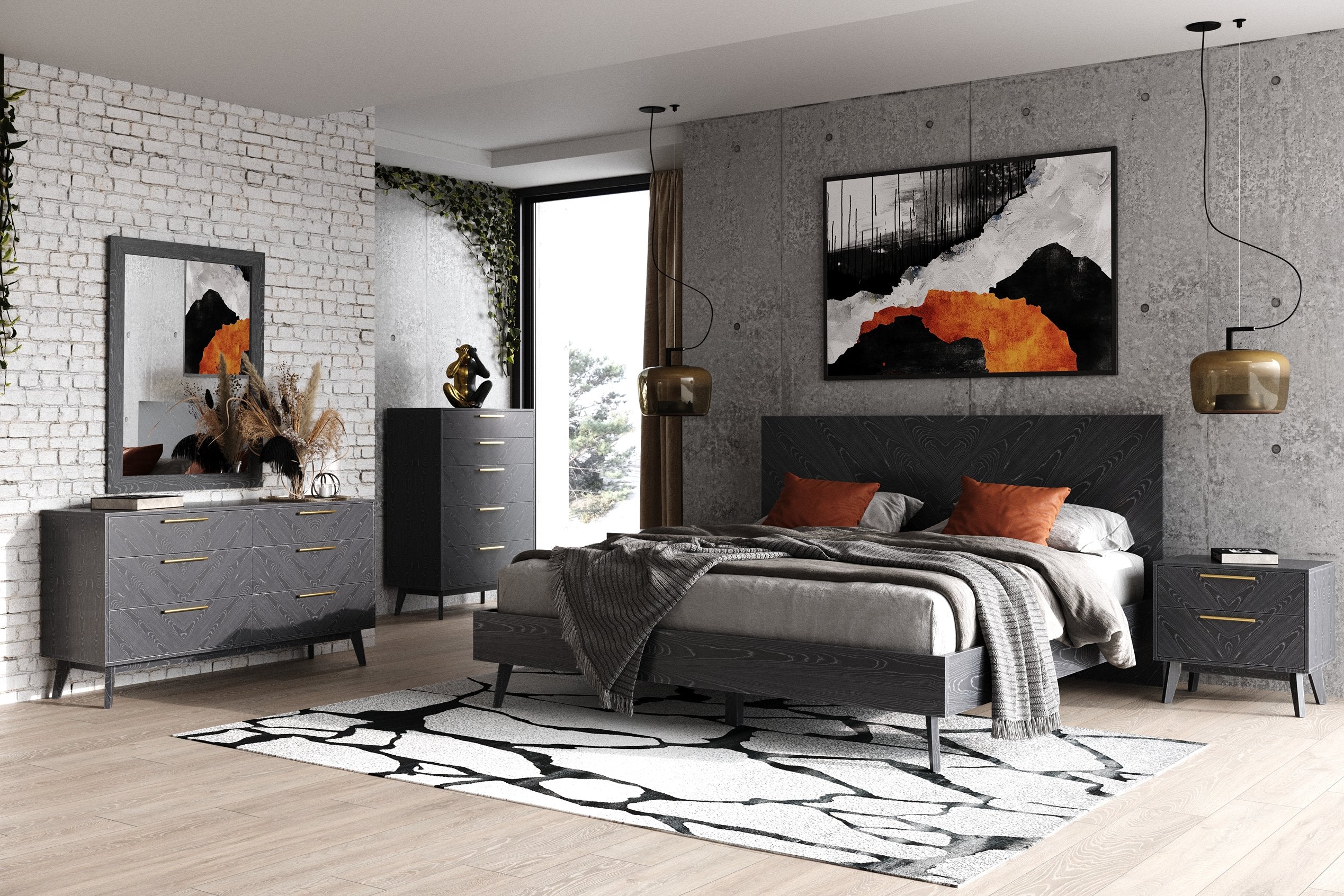 Modrest Diana - Queen Modern Grey Ash Bed