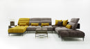 David Ferrari Display - Italian Modern Grey + Yellow Fabric Modular Sectional Sofa