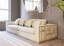 Divani Casa Mobray - Glam Beige and Gold Fabric Sofa