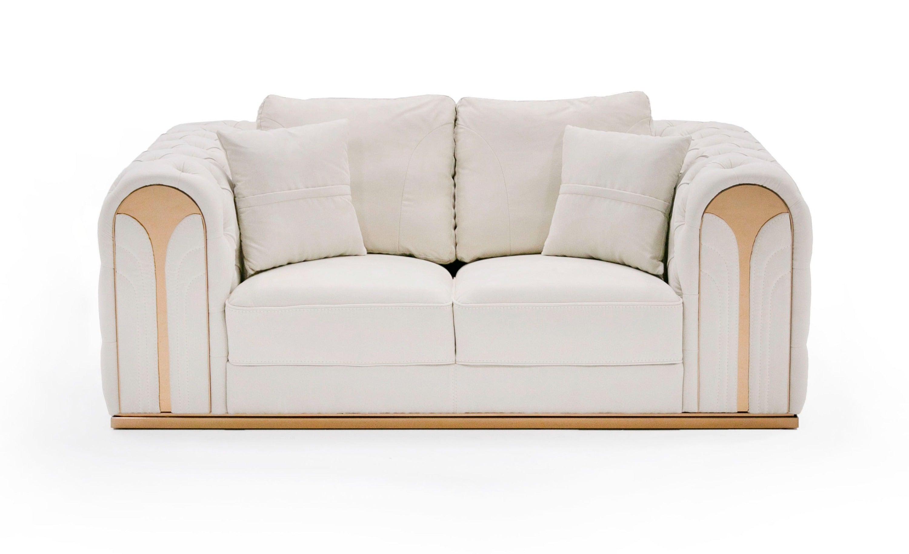 Divani Casa Dosie - Modern Beige Fabric Sofa & Loveseat Set