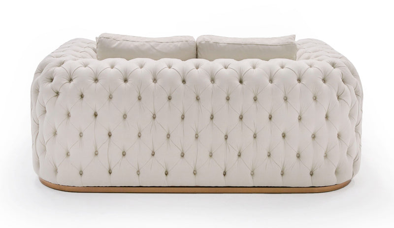 Divani Casa Dosie - Modern Beige Fabric Sofa & Loveseat Set
