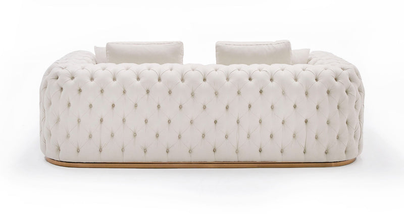 Divani Casa Dosie - Modern Beige Fabric Sofa & Loveseat Set