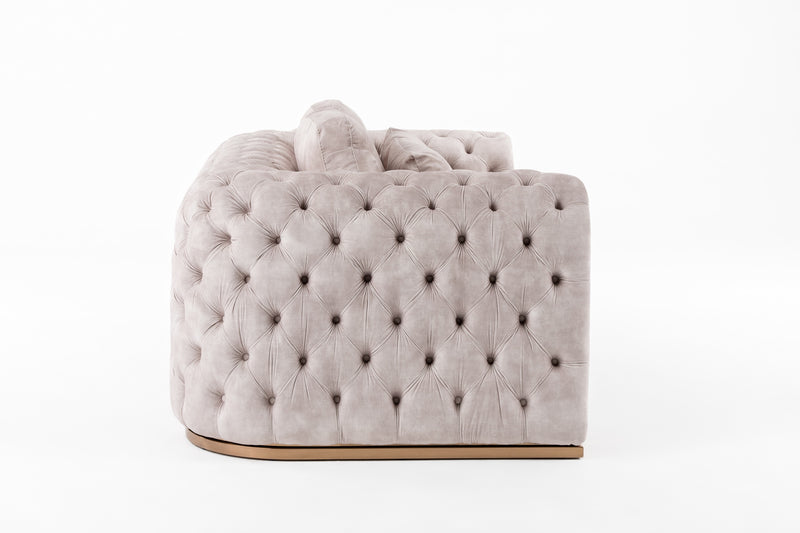 Divani Casa Dosie - Transitional Beige Velvet Loveseat