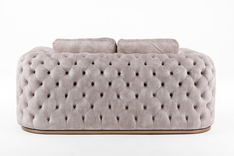 Divani Casa Dosie - Transitional Beige Velvet Loveseat