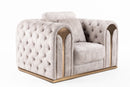 Divani Casa Dosie - Transitional Beige Velvet Chair