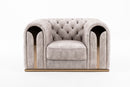 Divani Casa Dosie - Transitional Beige Velvet Chair