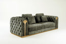Divani Casa Dosie - Transitional Grey Velvet Sofa