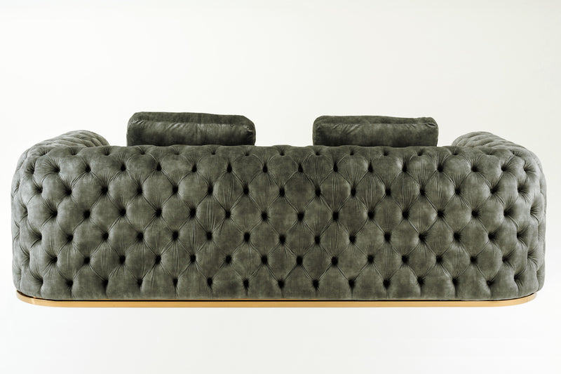 Divani Casa Dosie - Transitional Grey Velvet Sofa