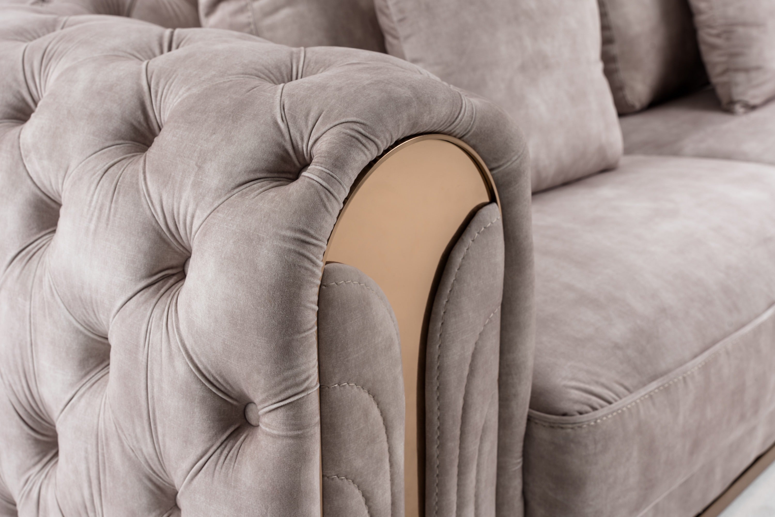Divani Casa Dosie - Transitional Beige Velvet Sofa