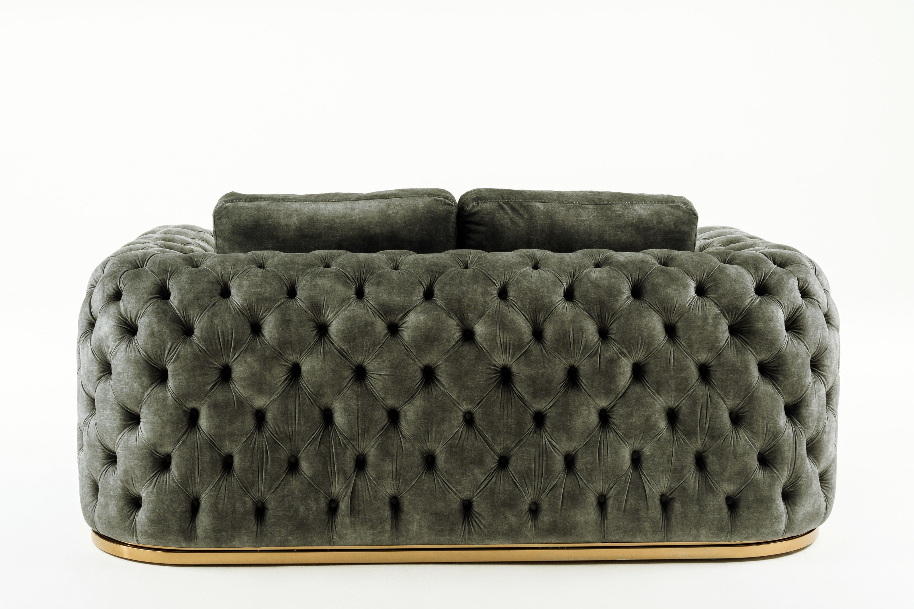 Divani Casa Dosie - Transitional Grey Velvet Loveseat