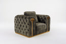 Divani Casa Dosie - Transitional Grey Velvet Chair
