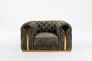 Divani Casa Dosie - Transitional Grey Velvet Chair