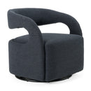 Modrest Dowsett - Modern Charcoal Fabric Swivel Accent Chair