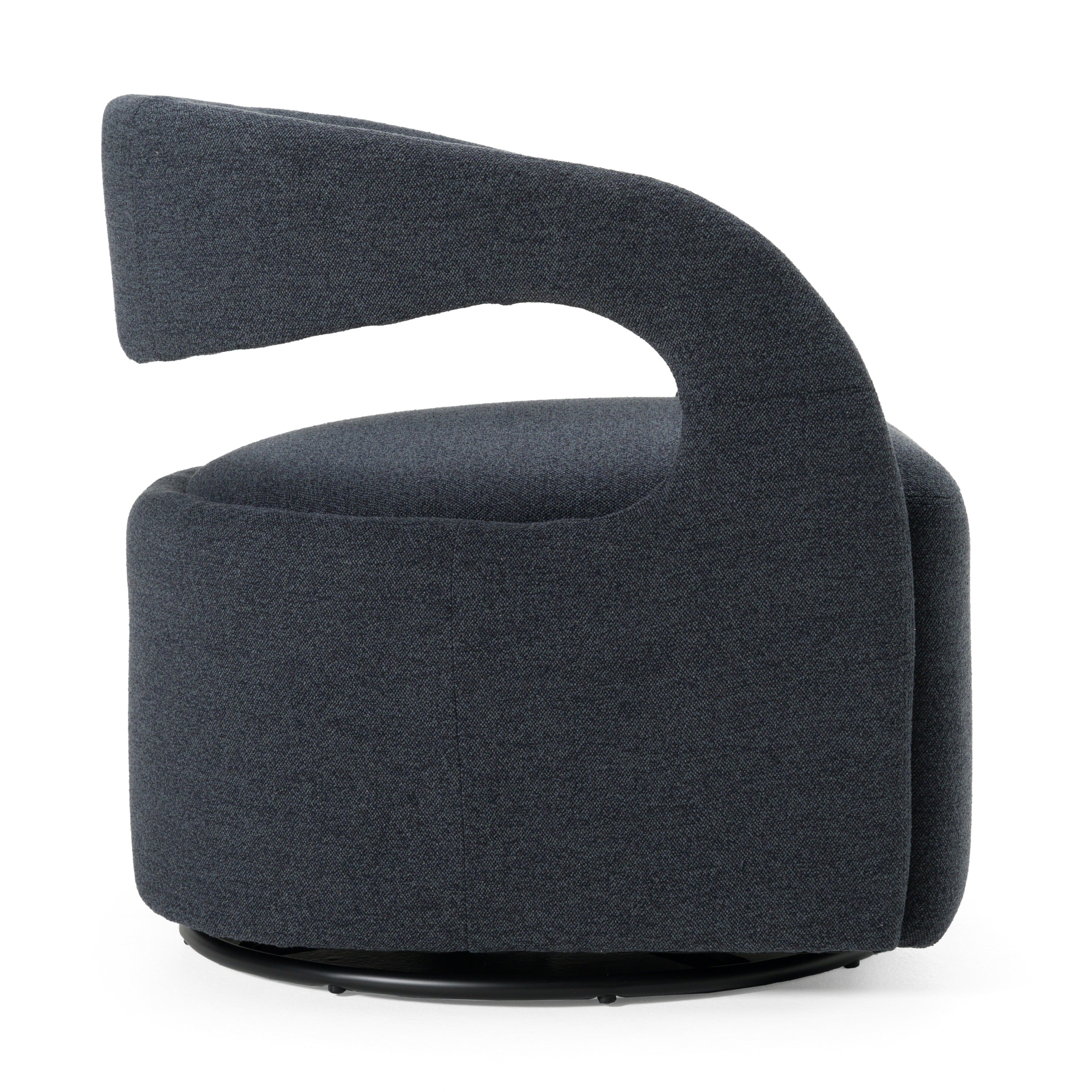 Modrest Dowsett - Modern Charcoal Fabric Swivel Accent Chair
