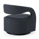 Modrest Dowsett - Modern Charcoal Fabric Swivel Accent Chair