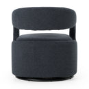 Modrest Dowsett - Modern Charcoal Fabric Swivel Accent Chair