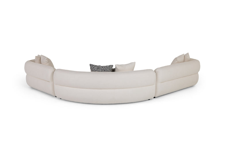 Divani Casa Drayton - Modern Off-White Fabric Sectional Sofa