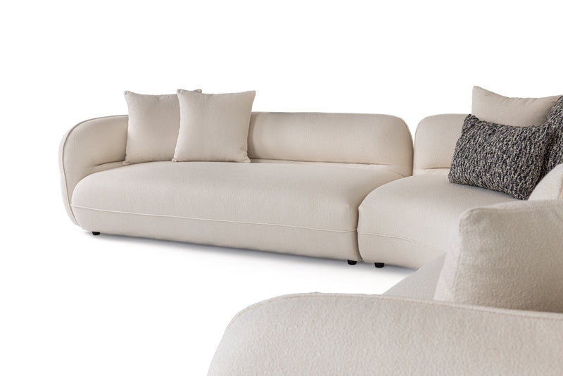 Divani Casa Drayton - Modern Off-White Fabric Sectional Sofa