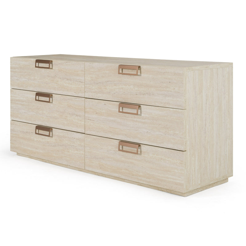 Lamod Italia Lago - Modern Faux Travertine Dresser