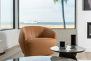 Divani Casa Agatha - Modern Tan Leather Swivel Accent Chair
