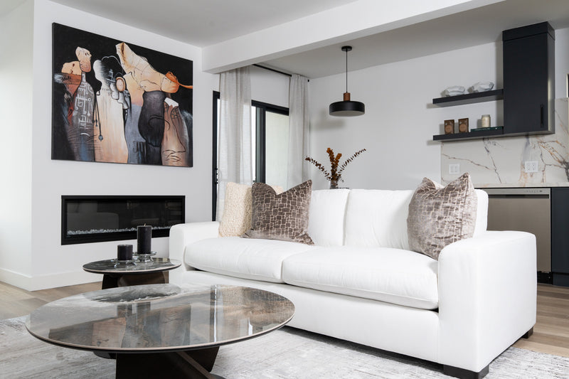 Divani Casa Poppy - Modern White Fabric Sofa