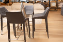 Modrest Halo - Modern Grey Saddle Leather Counter Stool