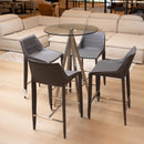 Modrest Halo - Modern Grey Saddle Leather Counter Stool