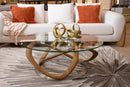 Modrest Michele - Modern Glass + Walnut Coffee Table