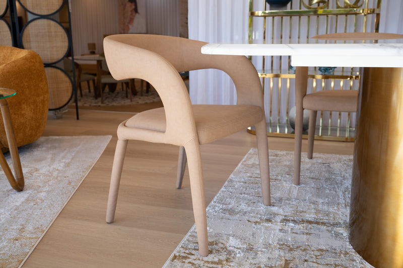 Modrest Faerron - Modern Tan Leatherette Dining Chair