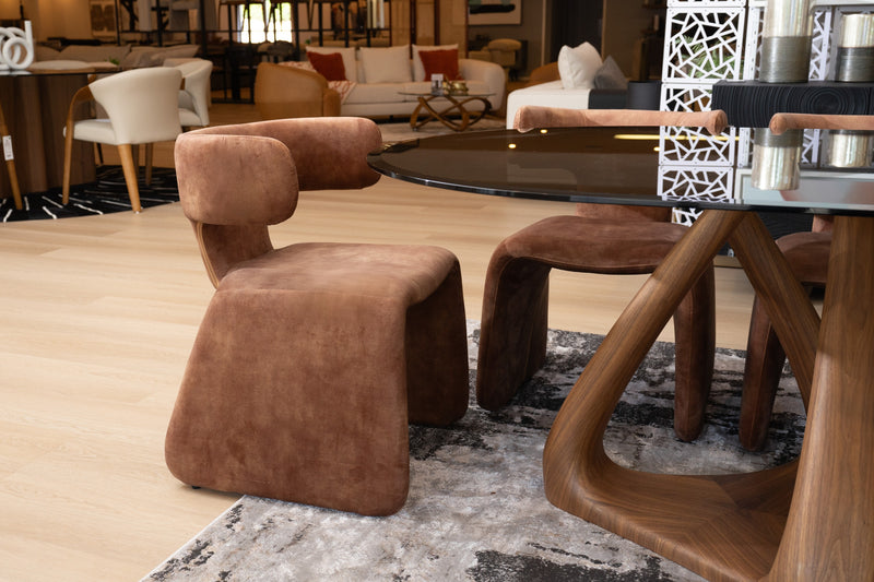 Modrest Bergman - Modern Brown Velvet Dining Chair