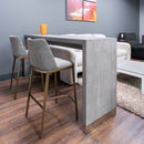 Modrest Brent- Contemporary Light Grey Fabric + Brass Counter Stool