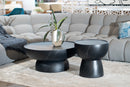 Modrest Akron - Modern Black & White Faux Marble Round Coffee Table