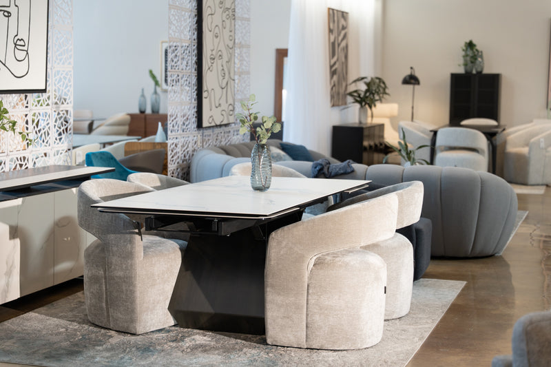 Modrest Howell - Modern White Ceramic Extendable Dining Table