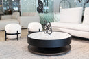 Modrest Miranda - Modern Ceramic + Black Oak Round Coffee Table
