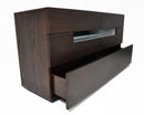 Modrest Ceres - Contemporary Brown Oak and Grey Dresser w/ LED Light