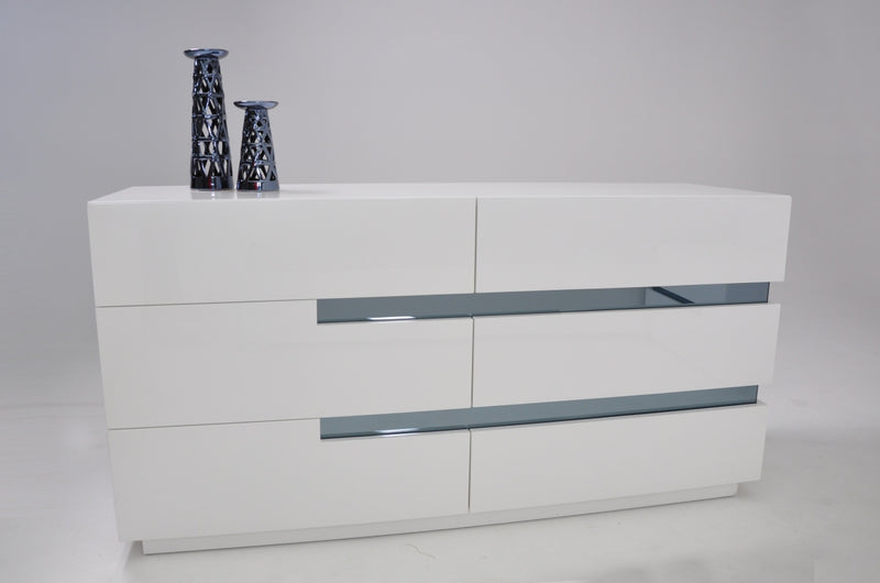 Elbrus White Modern Leather Platform Bed