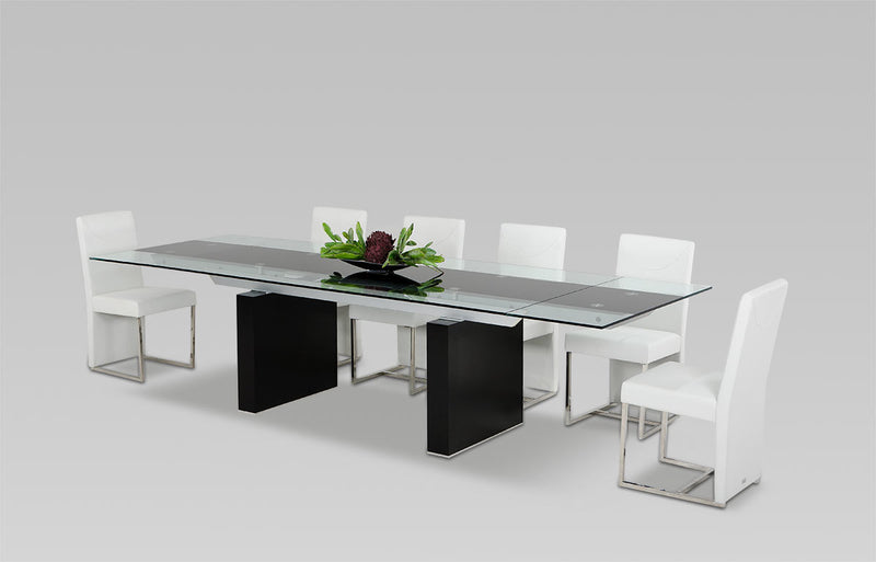 Lisbon Modern Glas Extendable Dining Table
