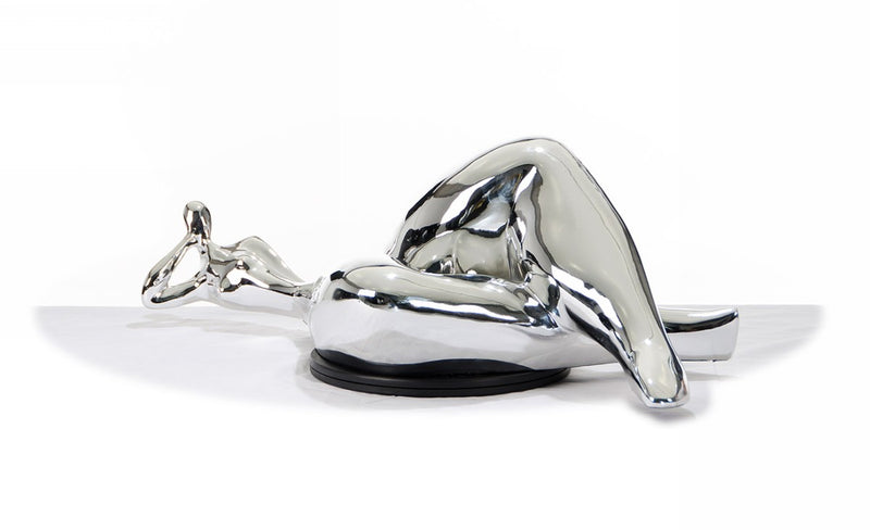 SZ0228 Modern Silver Napping Lady Sculpture