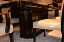 Supreme Luxury Ebony Veneer and Black Crocodile Dining Table