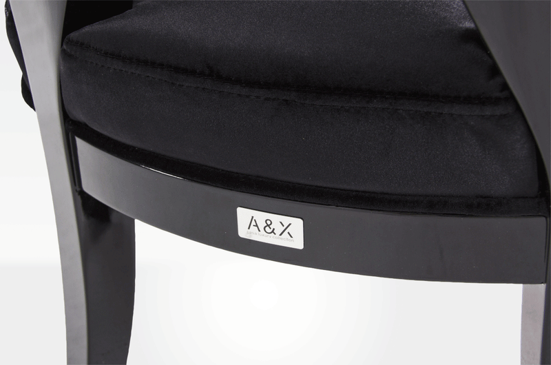 A&X Ambassador Transitional Black Crocodile Lacquer Office Desk