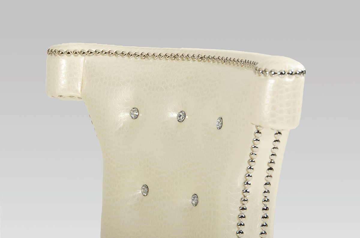 A&X Beatrice White Leather Dining Chair